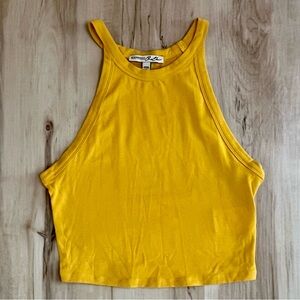 EXPRESS ONE ELEVEN Yellow Crop High Neck Tank Top Women's XS